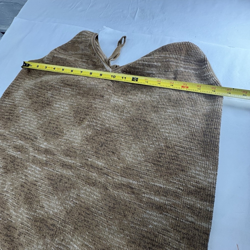 Women's Size 2X Wild Fable Light Brown Space Dye Sweater Knit Halter Dress (JN) - Picture 5 of 7